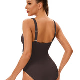 Maiô Feminino Modelador – Decote em V com Drapê Afinador