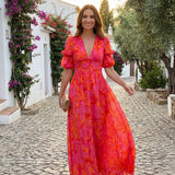 Valentina | Vestido Maxi Floral de Caimento Elegante