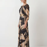 Cecília | Vestido Maxi Estampado de Elegância Natural