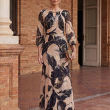 Cecília | Vestido Maxi Estampado de Elegância Natural