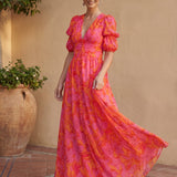 Valentina | Vestido Maxi Floral de Caimento Elegante