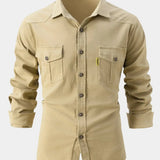 Camisa de Mistura de Denim - Botões masculino