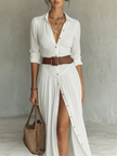 Constança | Vestido maxi estilo camiseiro