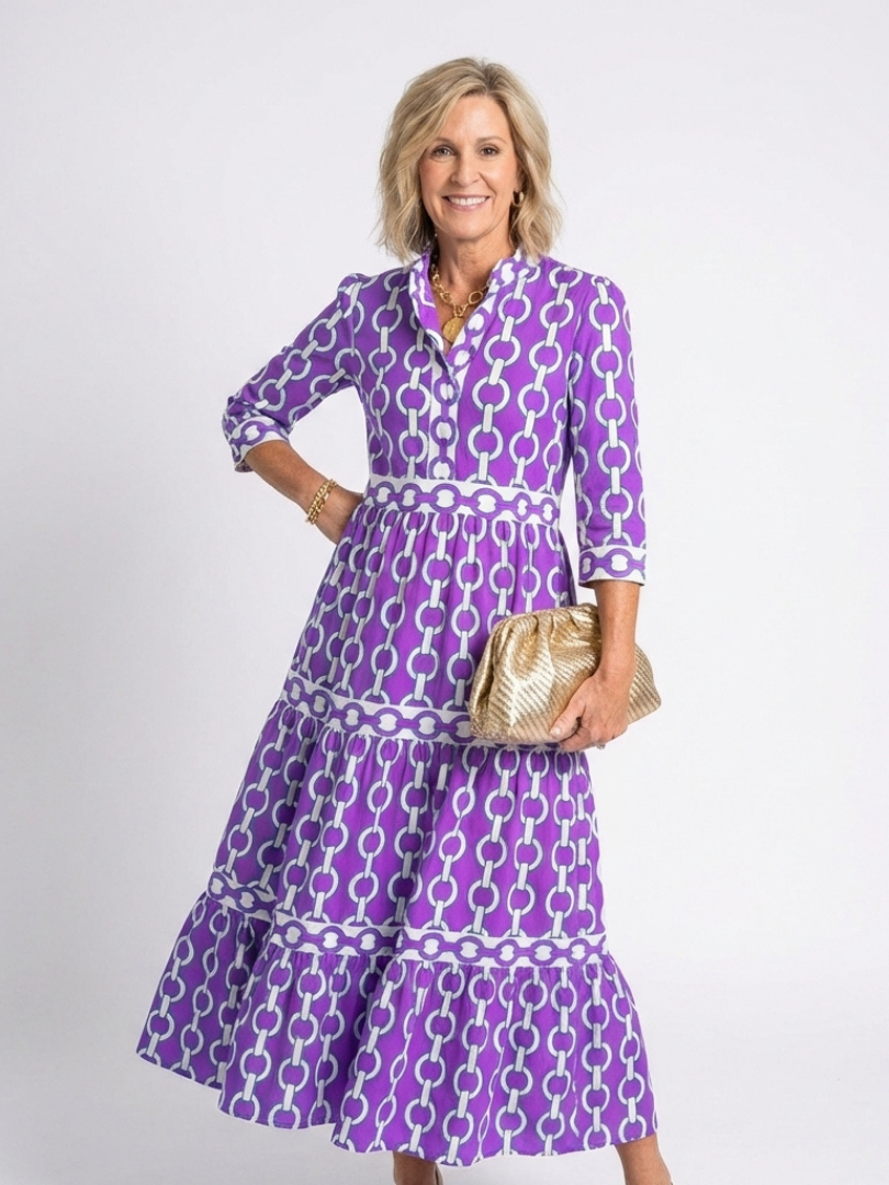 Vestido Lorena Midi Corrente Elegante