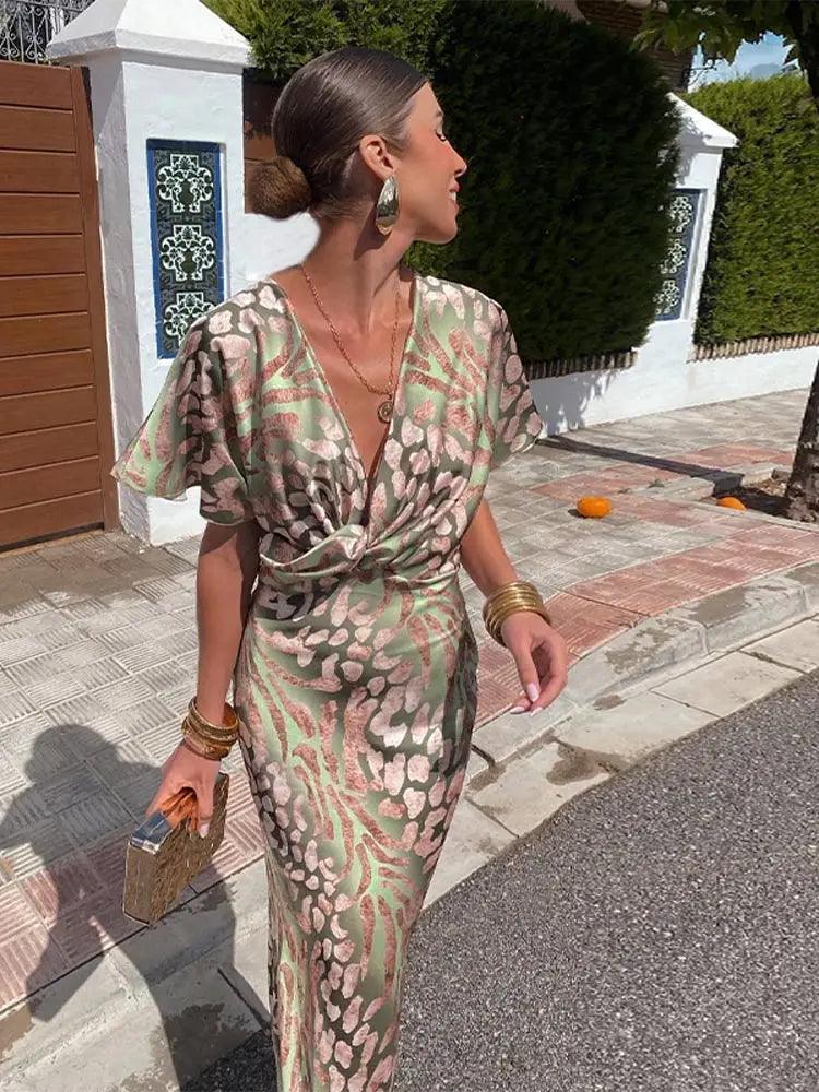 Vestido Floral com Plissado feminino