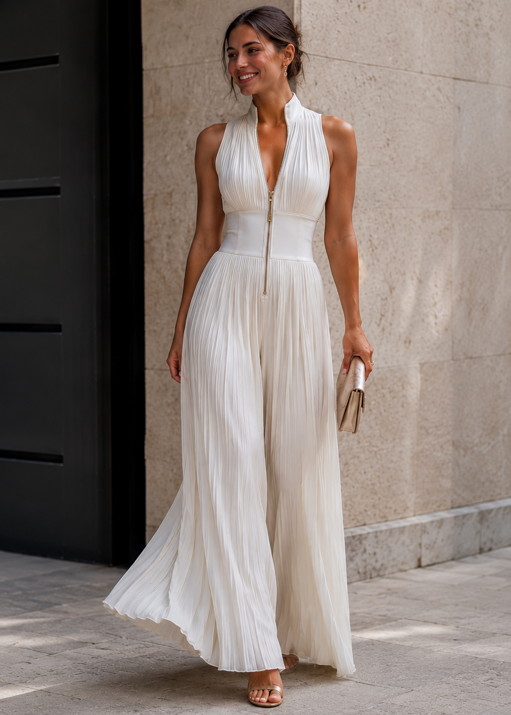 Bianca – Macacão Plissado Elegante
