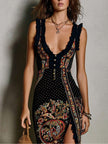 Dalila | Vestido maxi estampado com abertura