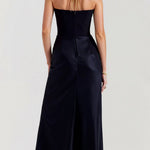 Vestido comprido com corpete feminino