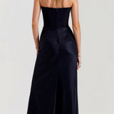 Vestido comprido com corpete feminino