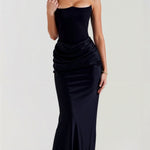 Vestido comprido com corpete feminino