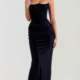 Vestido comprido com corpete feminino