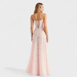 Vestido maxi em renda floral feminino