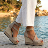 Heloísa – Sandálias de cunha em estilo espadrille