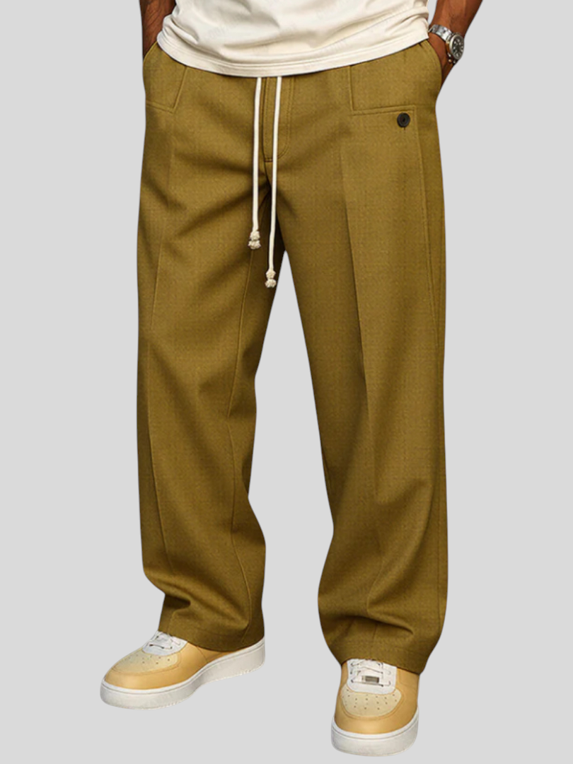 Calças Masculinas Elegantes com Corda masculino