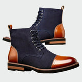 Botins de couro Oxford feminino
