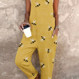 Kiara | Macacão amarelo com estampado de abelhas