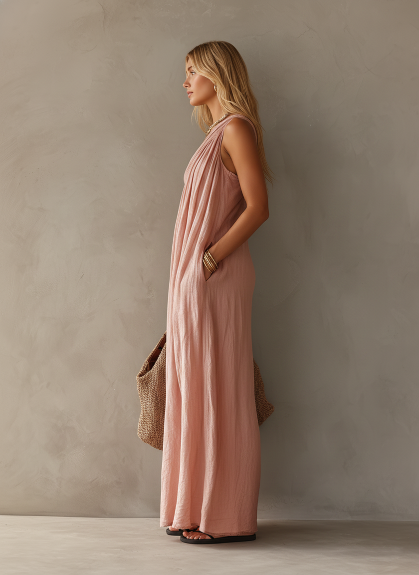 Allegra | Vestido maxi de um ombro