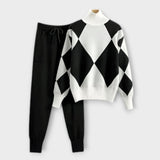 Conjunto elegante de duas peças feminino