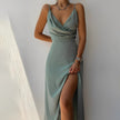 Vestido Sienna — elegância luminosa com cintura marcada