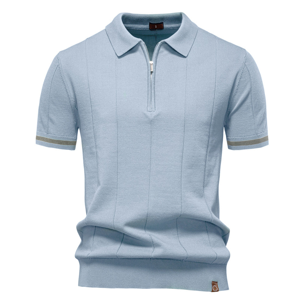 Polo de Meio Zíper - Textura Vertical masculino