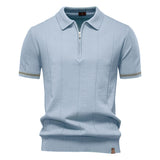 Polo de Meio Zíper - Textura Vertical masculino