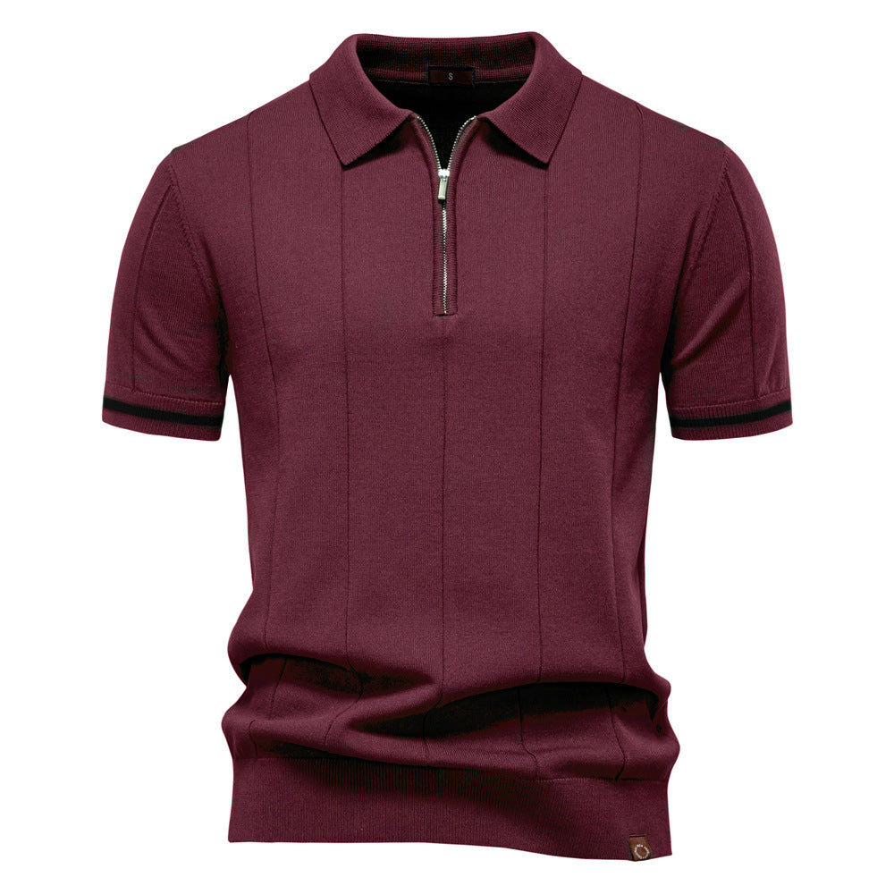 Polo de Meio Zíper - Textura Vertical masculino