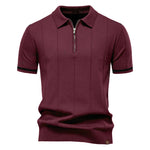 Polo de Meio Zíper - Textura Vertical masculino