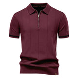 Polo de Meio Zíper - Textura Vertical masculino