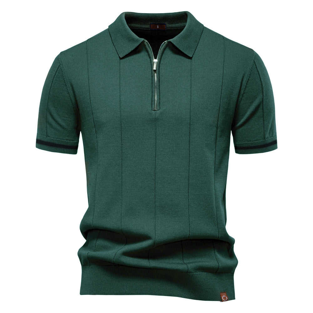 Polo de Meio Zíper - Textura Vertical masculino
