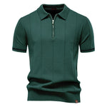 Polo de Meio Zíper - Textura Vertical masculino