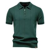 Polo de Meio Zíper - Textura Vertical masculino