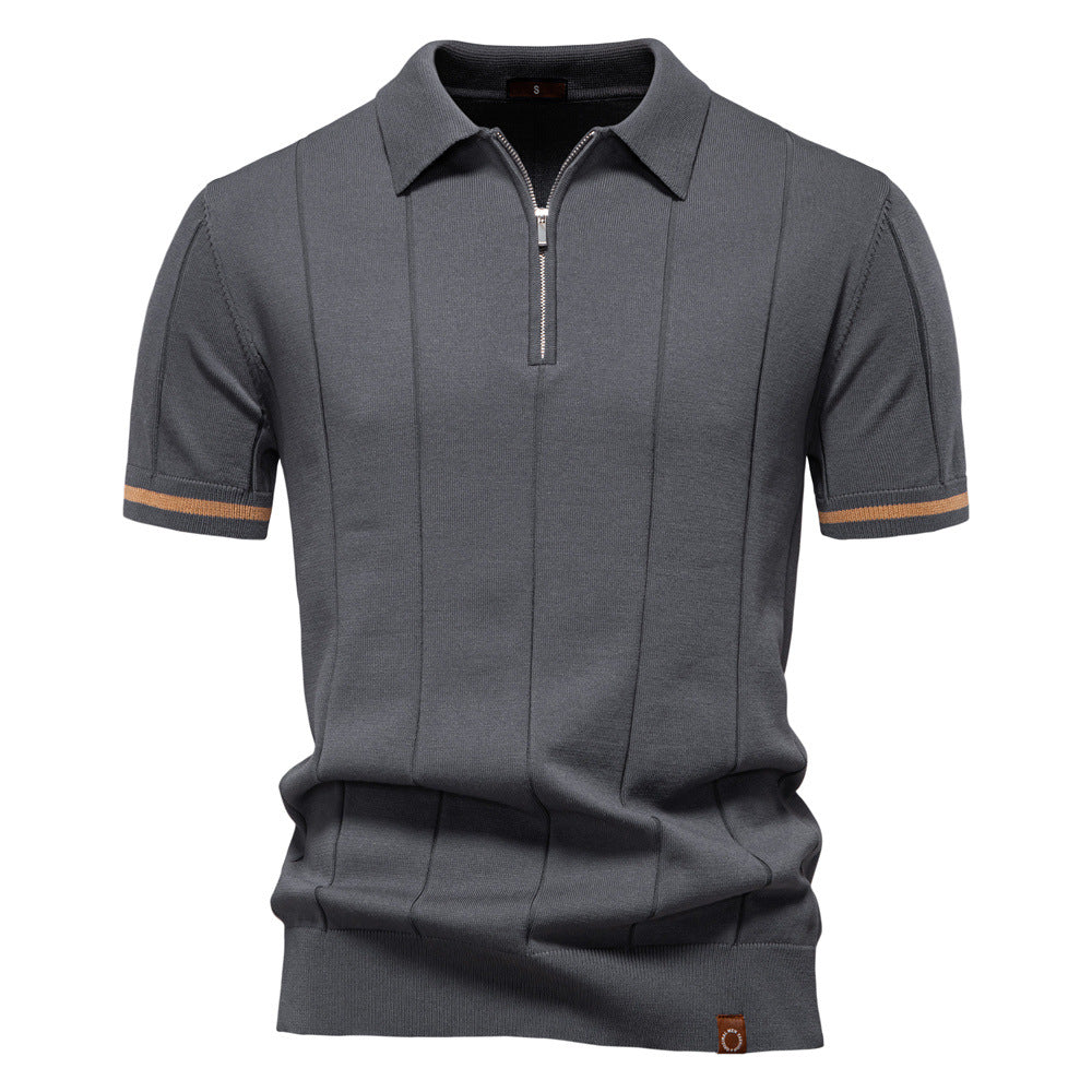 Polo de Meio Zíper - Textura Vertical masculino