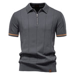 Polo de Meio Zíper - Textura Vertical masculino