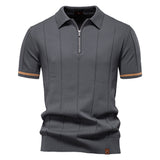 Polo de Meio Zíper - Textura Vertical masculino