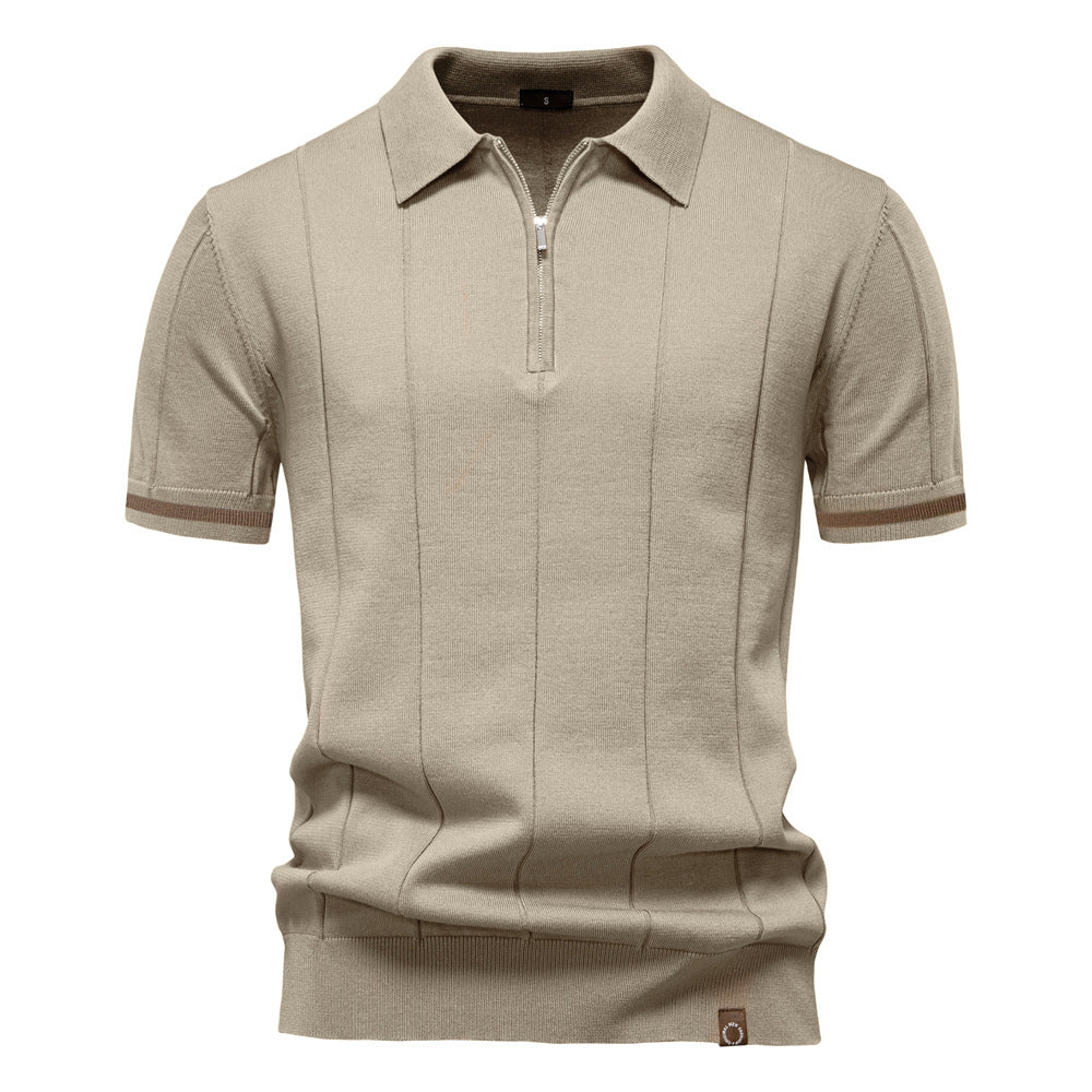 Polo de Meio Zíper - Textura Vertical masculino