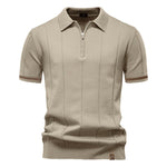 Polo de Meio Zíper - Textura Vertical masculino