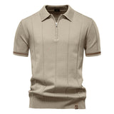Polo de Meio Zíper - Textura Vertical masculino