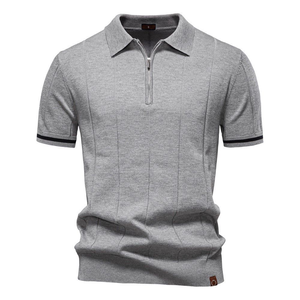 Polo de Meio Zíper - Textura Vertical masculino