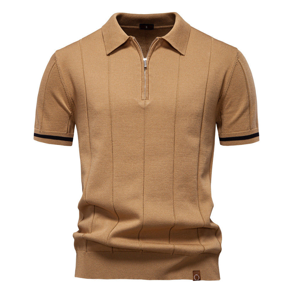 Polo de Meio Zíper - Textura Vertical masculino