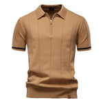 Polo de Meio Zíper - Textura Vertical masculino