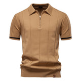 Polo de Meio Zíper - Textura Vertical masculino