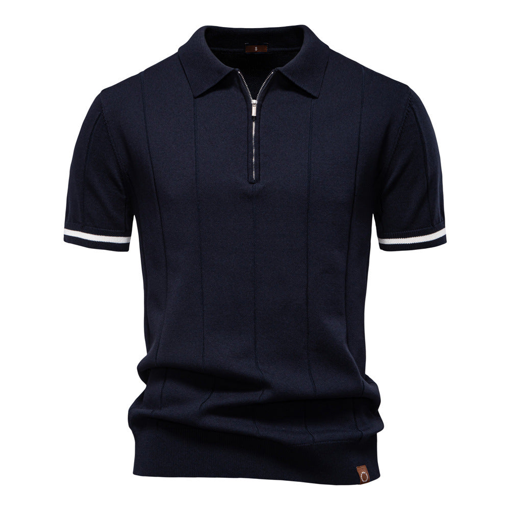 Polo de Meio Zíper - Textura Vertical masculino