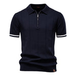 Polo de Meio Zíper - Textura Vertical masculino