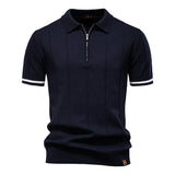 Polo de Meio Zíper - Textura Vertical masculino