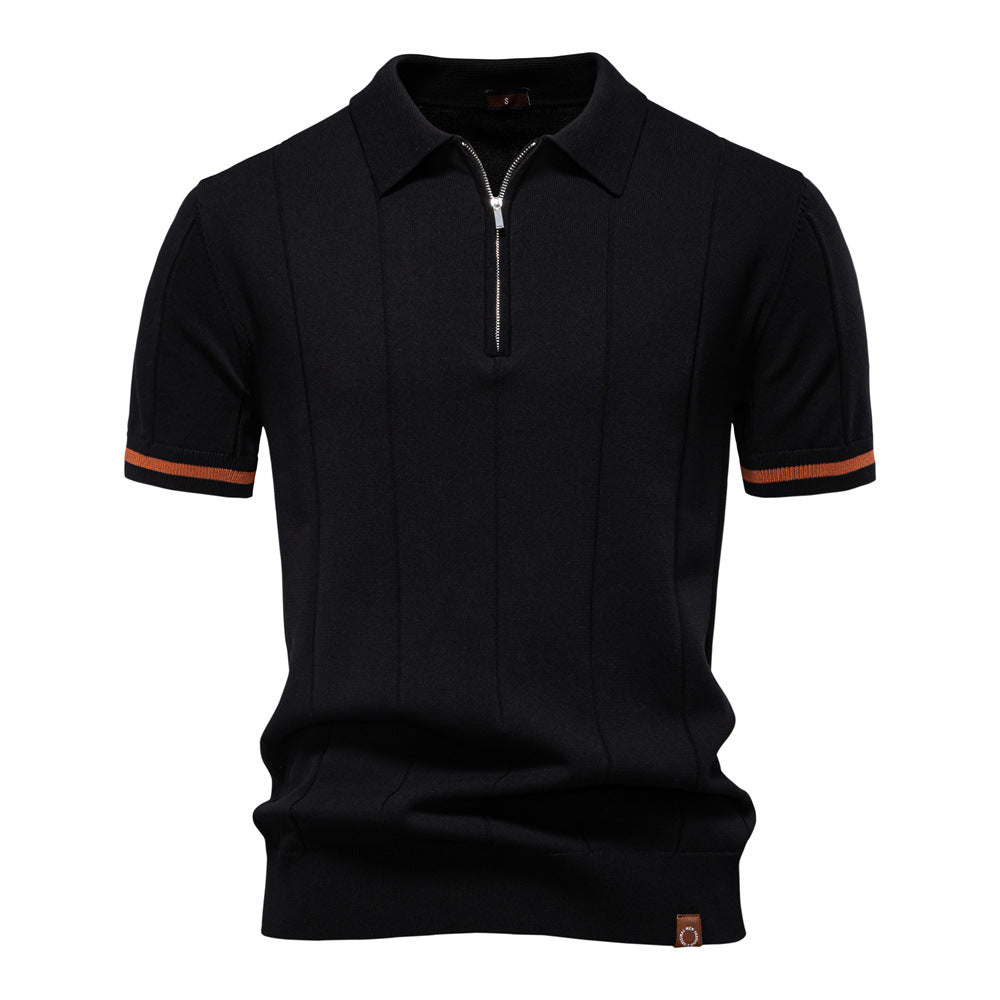 Polo de Meio Zíper - Textura Vertical masculino