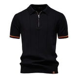 Polo de Meio Zíper - Textura Vertical masculino