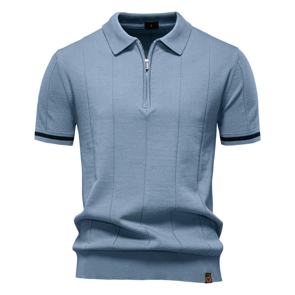 Polo de Meio Zíper - Textura Vertical masculino