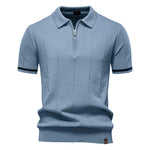 Polo de Meio Zíper - Textura Vertical masculino