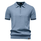 Polo de Meio Zíper - Textura Vertical masculino