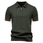 Polo de Meio Zíper - Textura Vertical masculino
